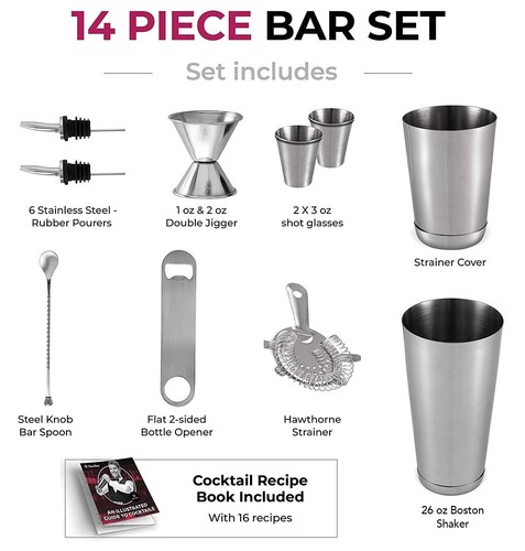 Piece cocktail shaker set - shaker,