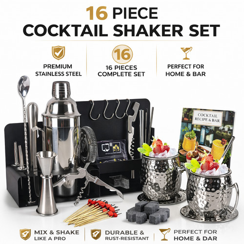 16pcs cocktail shaker set - shaker,