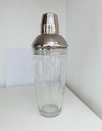 Glass cocktail shaker - with, six